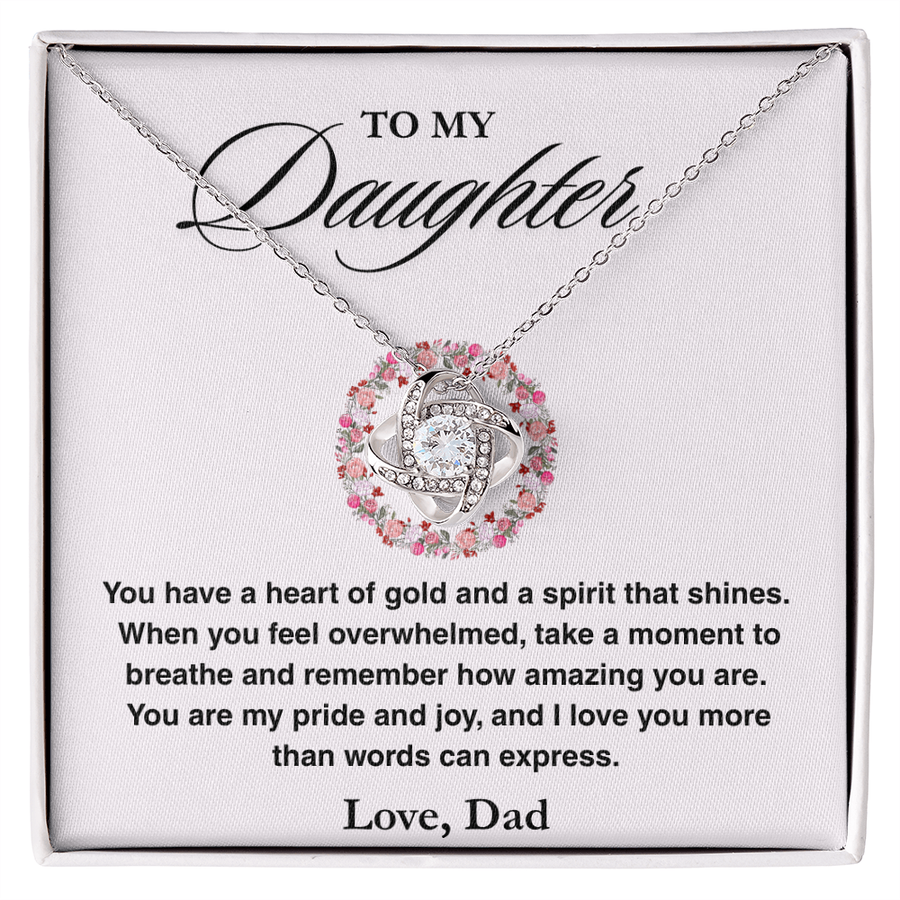 Vesta Knot Necklace - Daughter Heart Of Gold - TRS002