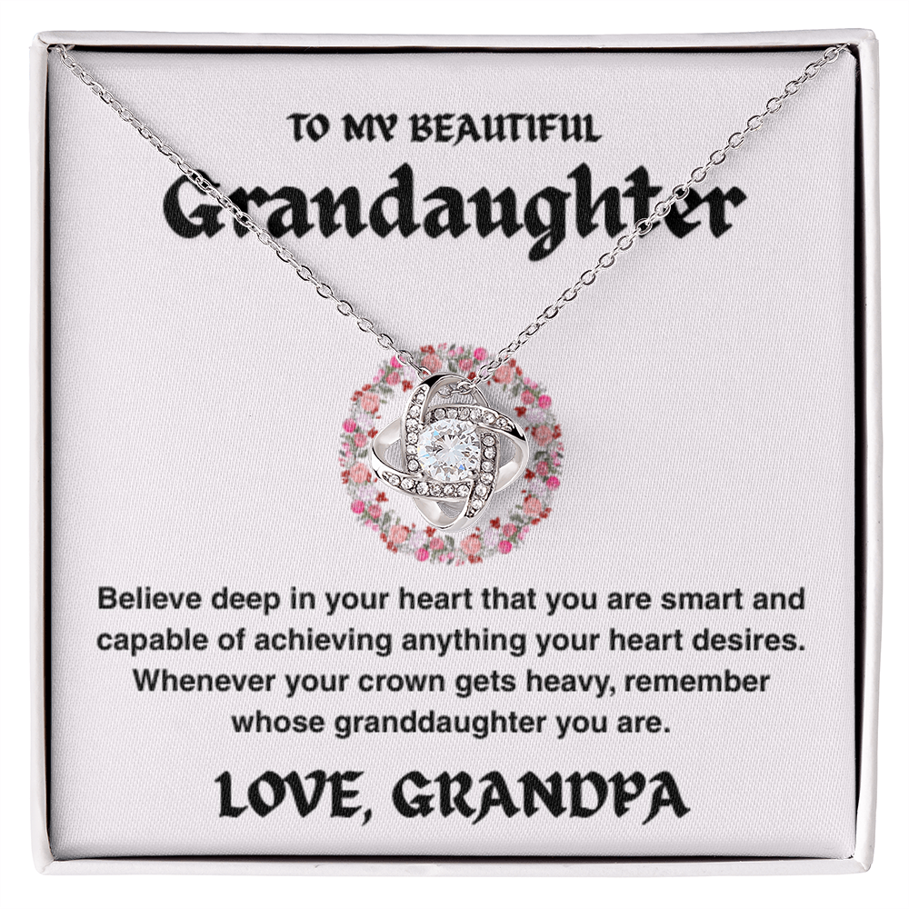 Vesta Knot Necklace - Granddaughter I'll Be Here - TRS003