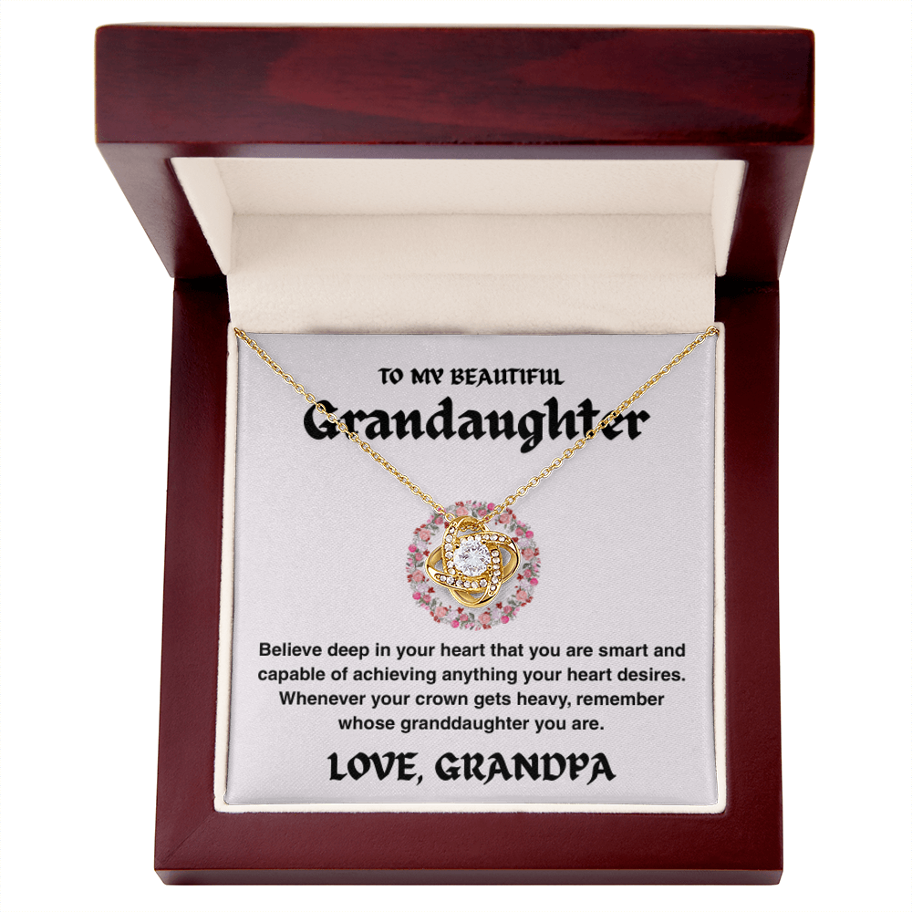 Vesta Knot Necklace - Granddaughter I'll Be Here - TRS003