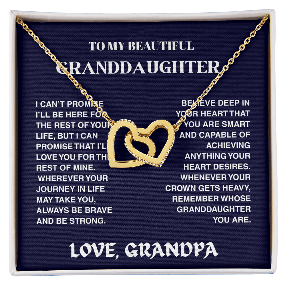 Interlocked Hearts Necklace - Granddaughter Be Brave