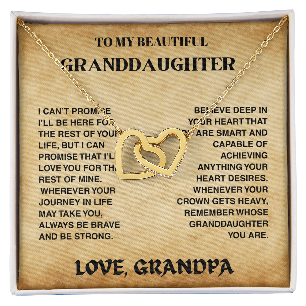 Granddaughter Promise - Interlocked Hearts Necklace