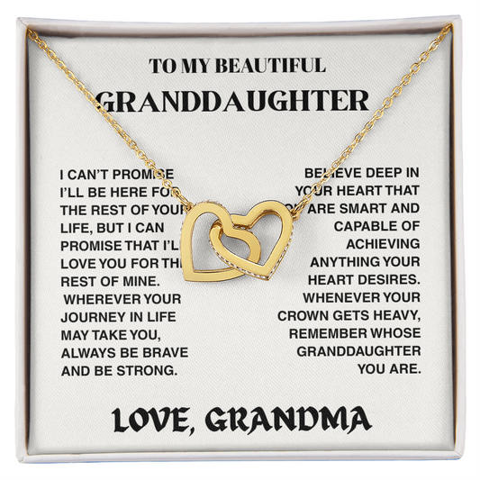 Interlocked Hearts Necklace - Granddaughter I Can Promise - TRS003