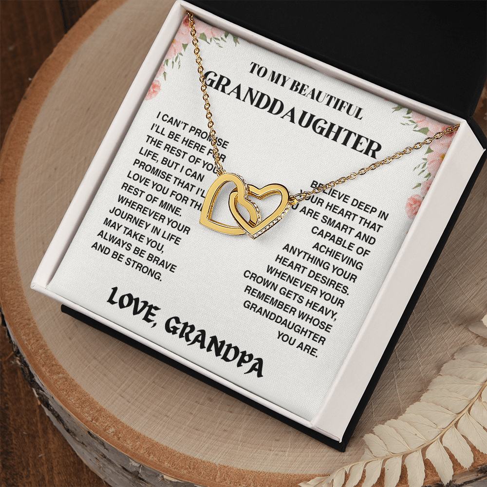 Granddaughter Promise - Interlocked Hearts Necklace - TRS001