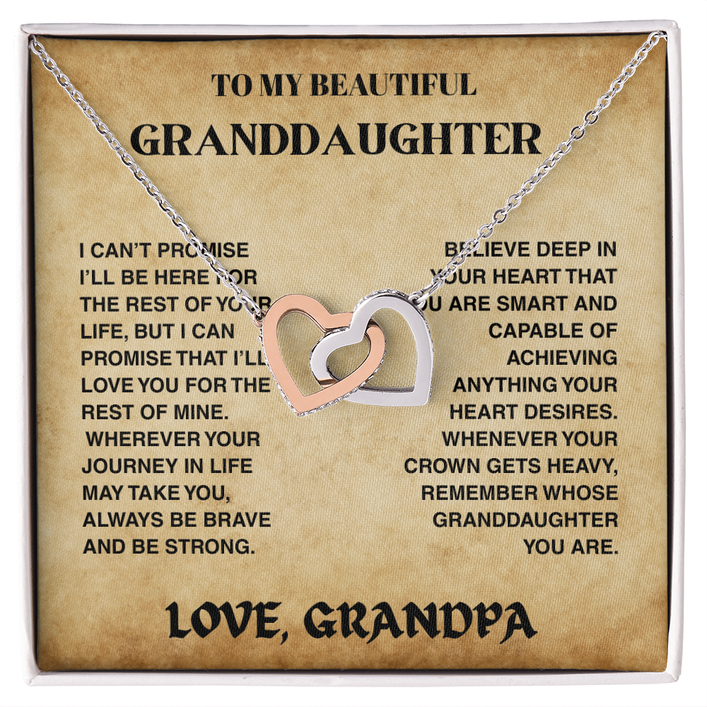 Granddaughter Promise - Interlocked Hearts Necklace