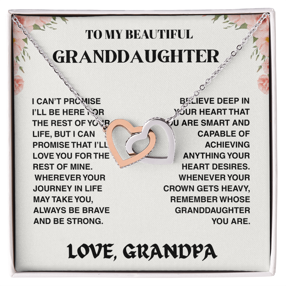 Granddaughter Promise - Interlocked Hearts Necklace - TRS001
