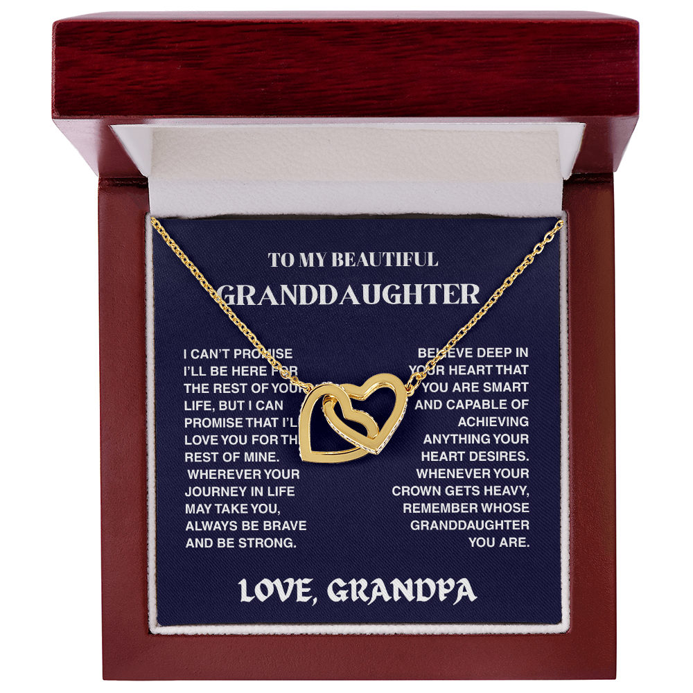 Interlocked Hearts Necklace - Granddaughter Be Brave