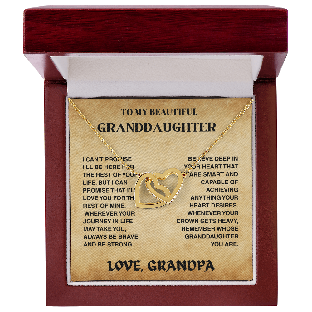 Granddaughter Promise - Interlocked Hearts Necklace