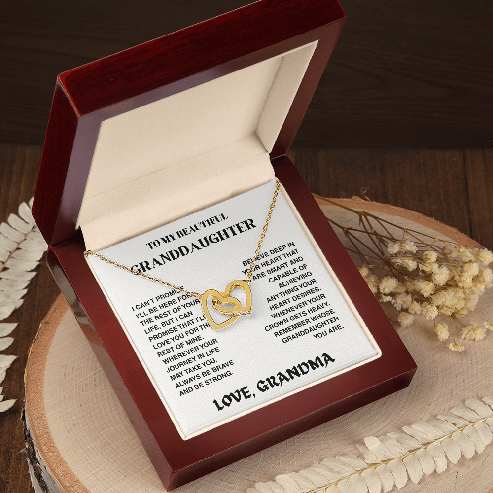 Interlocked Hearts Necklace - Granddaughter I Can Promise - TRS003