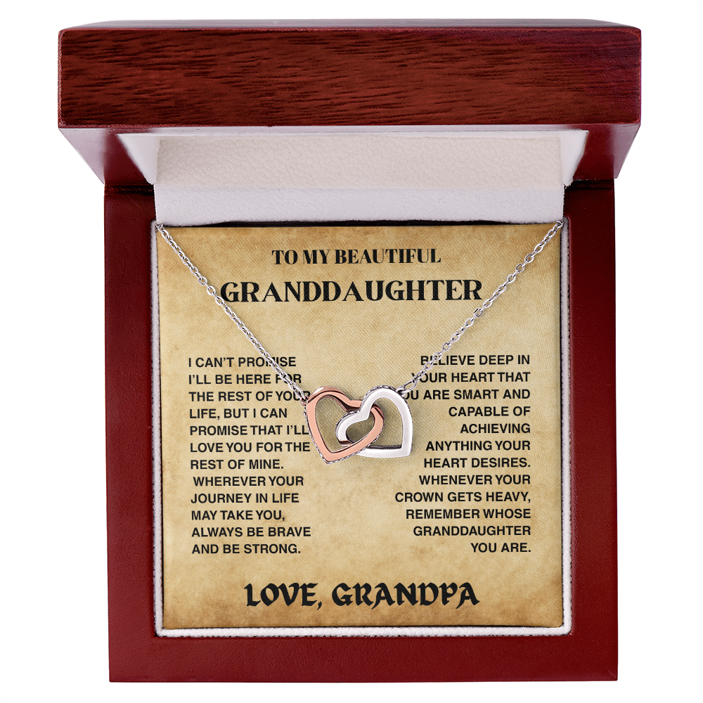 Granddaughter Promise - Interlocked Hearts Necklace