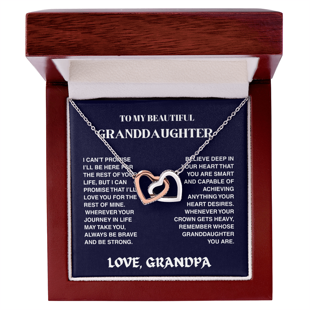 Interlocked Hearts Necklace - Granddaughter Be Brave