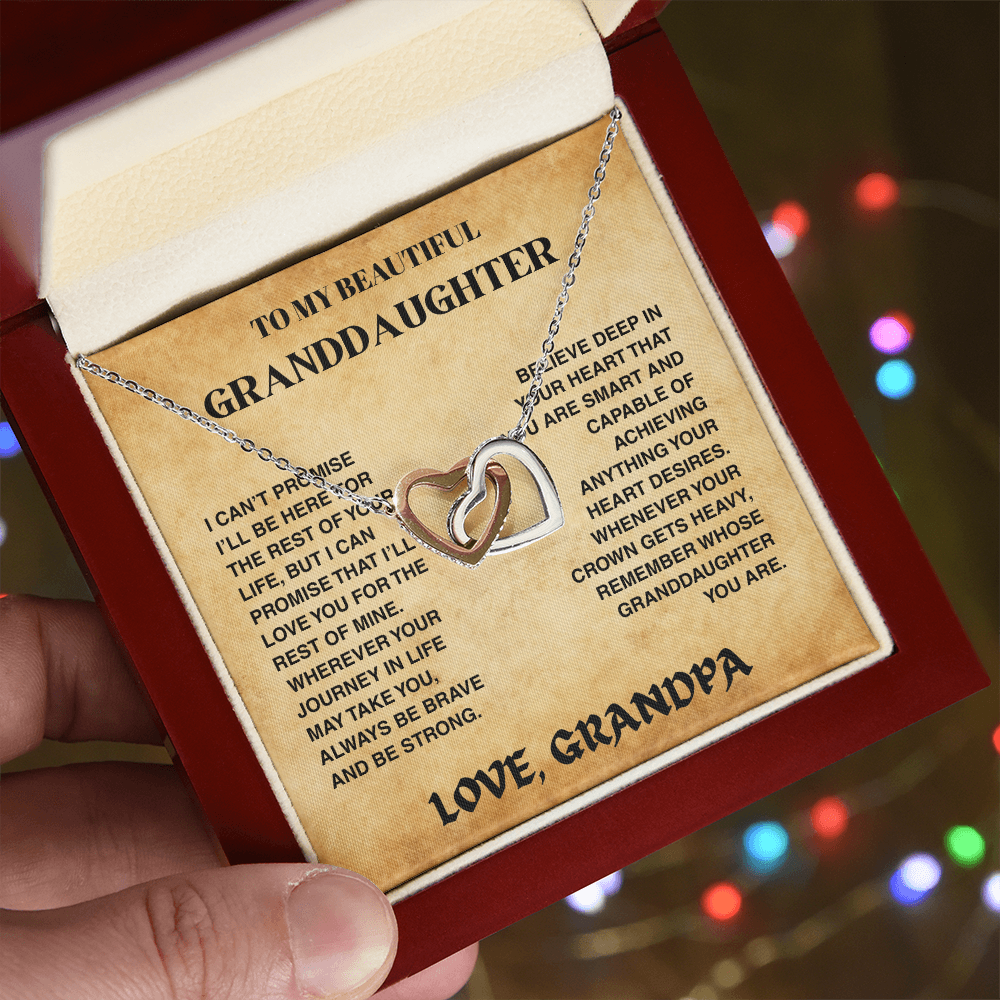 Granddaughter Promise - Interlocked Hearts Necklace