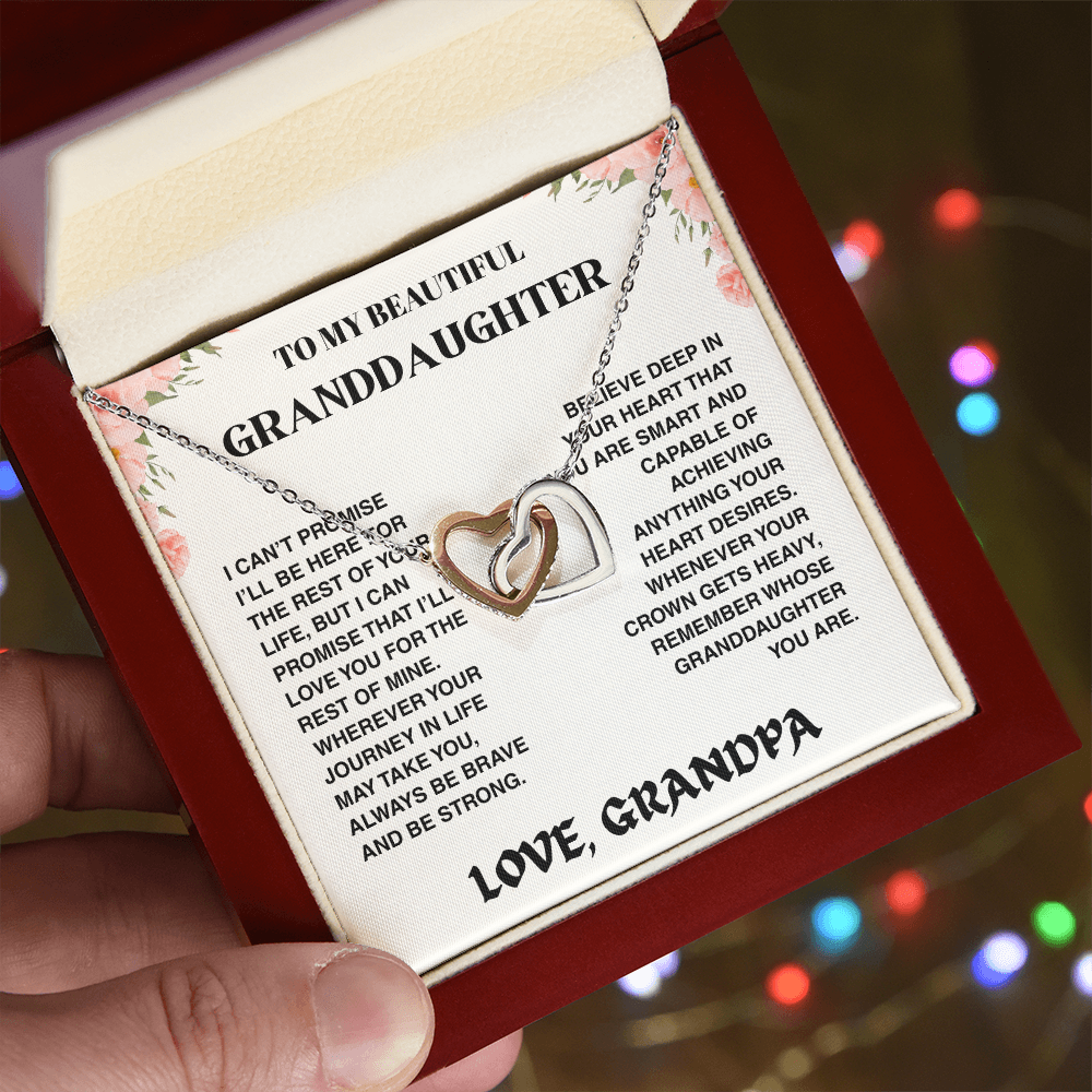 Granddaughter Promise - Interlocked Hearts Necklace - TRS001
