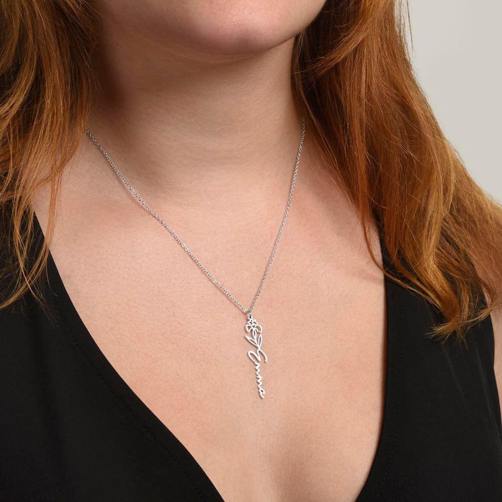 Treasora | No Rain, No Flowers | Name & Month Necklace