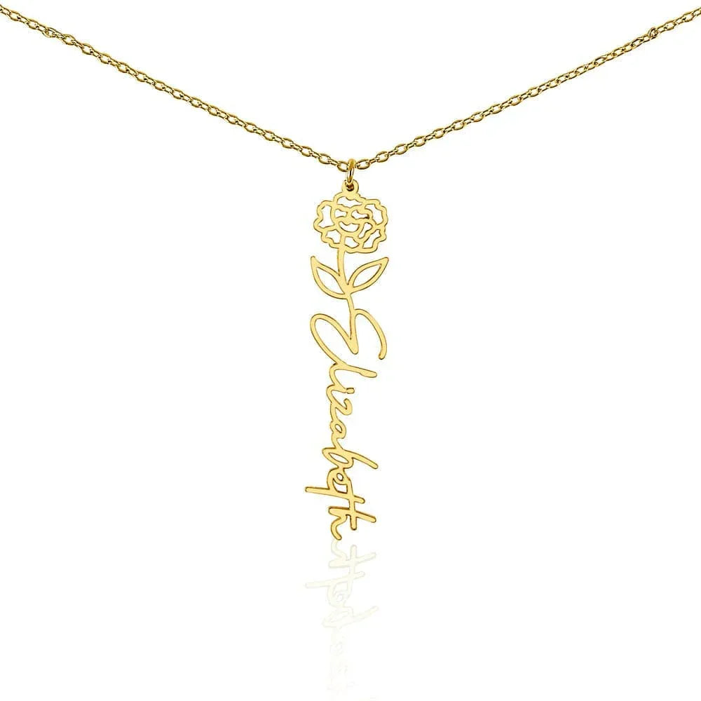 Treasora | No Rain, No Flowers | Name & Month Necklace