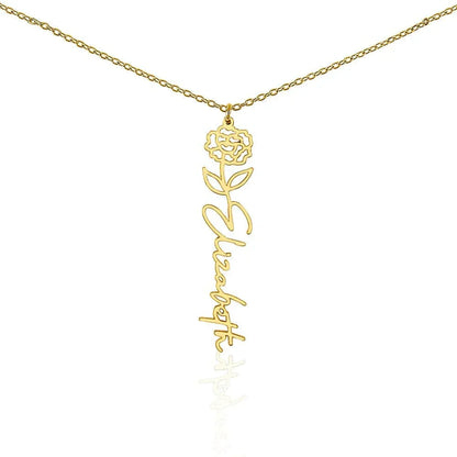 Treasora | No Rain, No Flowers | Name & Month Necklace
