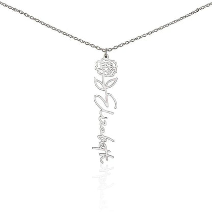 Treasora | No Rain, No Flowers | Name & Month Necklace