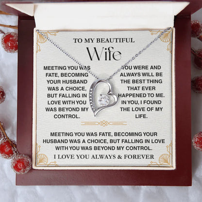 Treasora - To My Beautiful Wife - Forever Love Necklace Gift Set