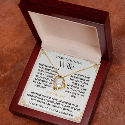 Treasora - To My Beautiful Wife - Forever Love Necklace Gift Set