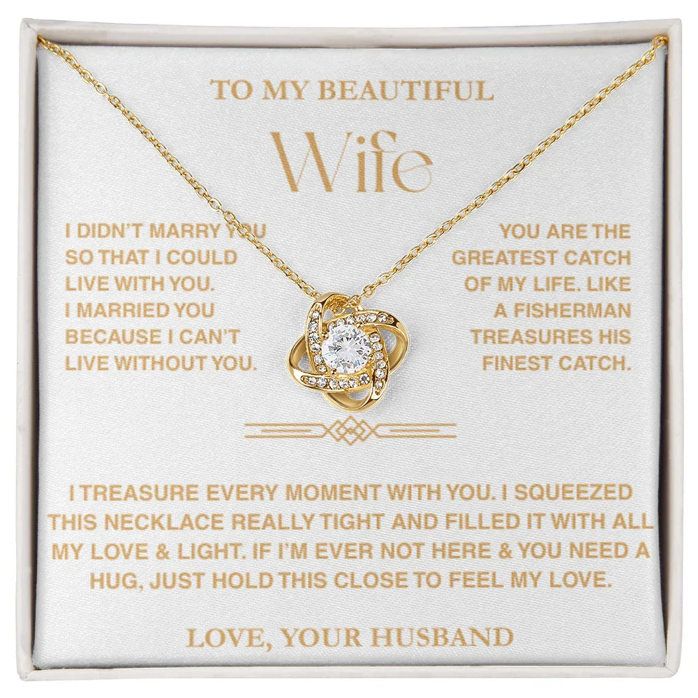 TREASORA | To My Beautiful Wife | Feel My Love | Vesta Knot Necklace