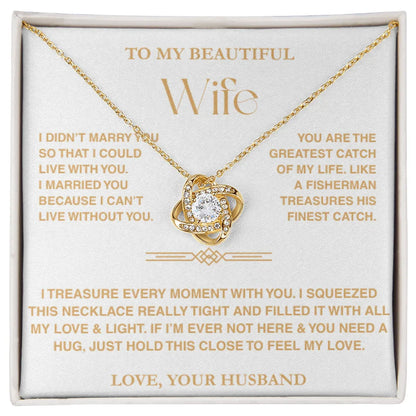 TREASORA | To My Beautiful Wife | Feel My Love | Vesta Knot Necklace