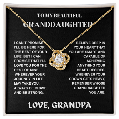 Vesta Knot Necklace - Granddaughter I'll Be Here - TRS001
