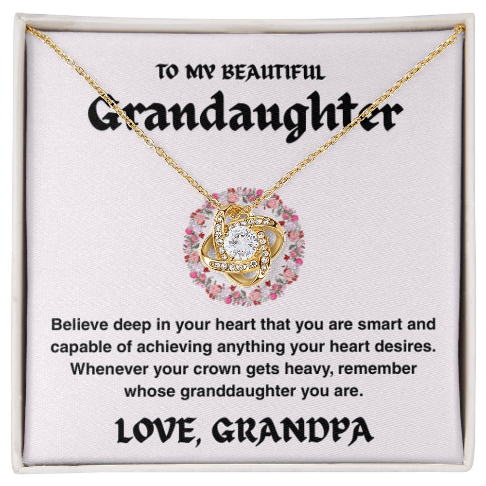 Vesta Knot Necklace - Granddaughter I'll Be Here - TRS003