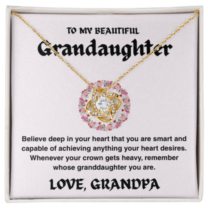 Vesta Knot Necklace - Granddaughter I'll Be Here - TRS003