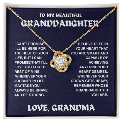 Vesta Knot Necklace - Granddaughter I'll Be Here - TRS002