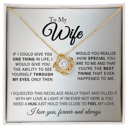 To My Beautiful Wife - Love Knot Necklace Gift Set - SS323