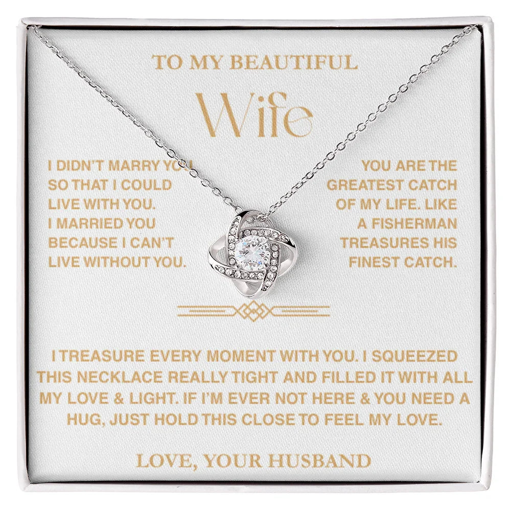TREASORA | To My Beautiful Wife | Feel My Love | Vesta Knot Necklace