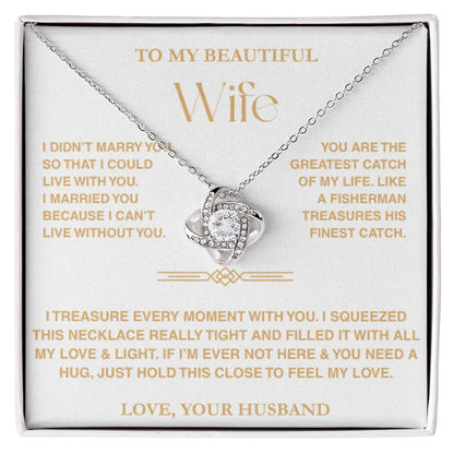 TREASORA | To My Beautiful Wife | Feel My Love | Vesta Knot Necklace