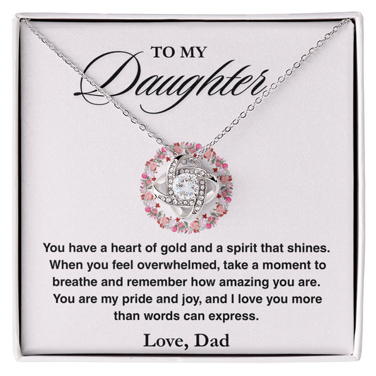 Vesta Knot Necklace - Daughter Heart Of Gold - TRS002