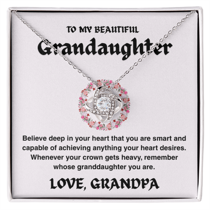 Vesta Knot Necklace - Granddaughter I'll Be Here - TRS003