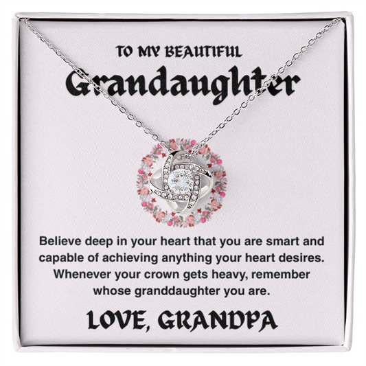 Vesta Knot Necklace - Granddaughter I'll Be Here - TRS003