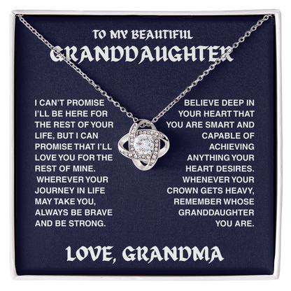 Vesta Knot Necklace - Granddaughter I'll Be Here - TRS002