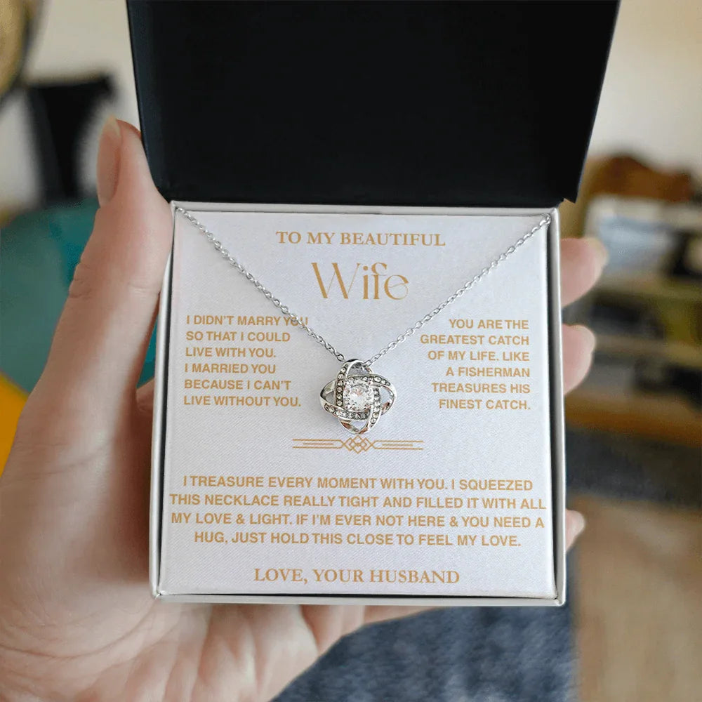 TREASORA | To My Beautiful Wife | Feel My Love | Vesta Knot Necklace