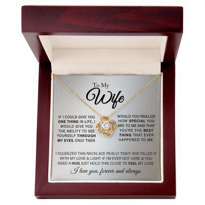 To My Beautiful Wife - Love Knot Necklace Gift Set - SS323