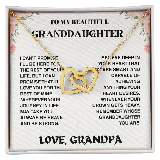 Granddaughter Promise - Interlocked Hearts Necklace - TRS001
