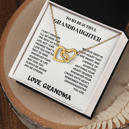Interlocked Hearts Necklace - Granddaughter I Can Promise - TRS003