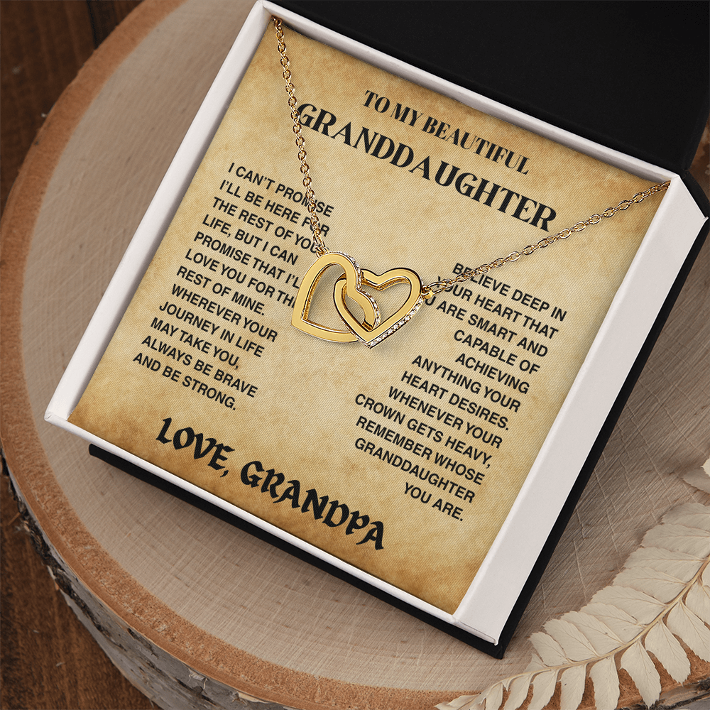 Granddaughter Promise - Interlocked Hearts Necklace