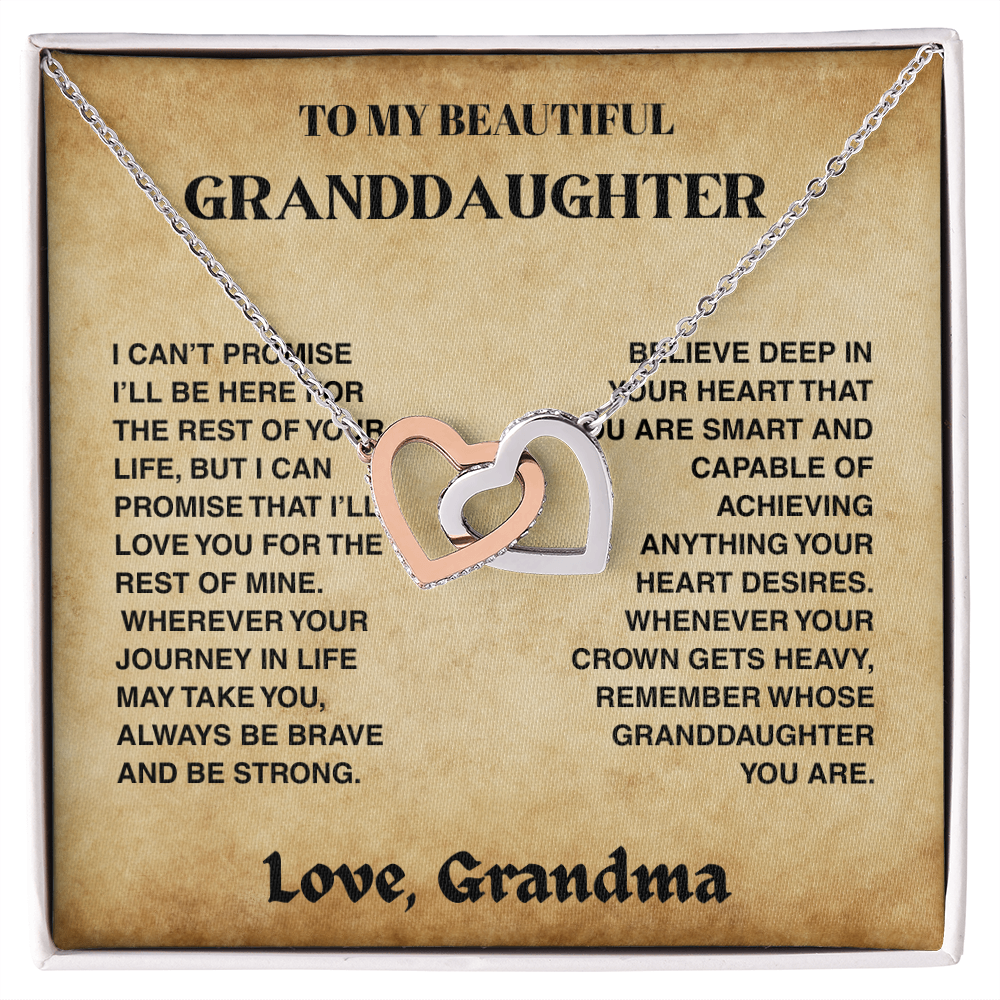 [ALMOST SOLD OUT] Interlocked Hearts Necklace - Granddaughter Love Grandma