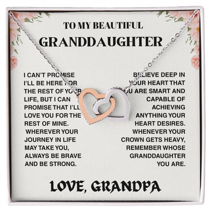 Granddaughter Promise - Interlocked Hearts Necklace - TRS001