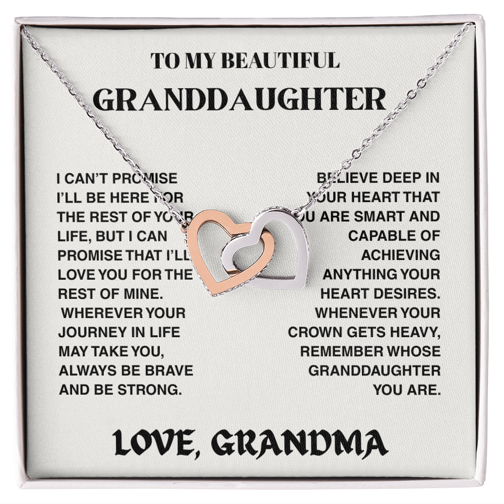 Interlocked Hearts Necklace - Granddaughter I Can Promise - TRS003