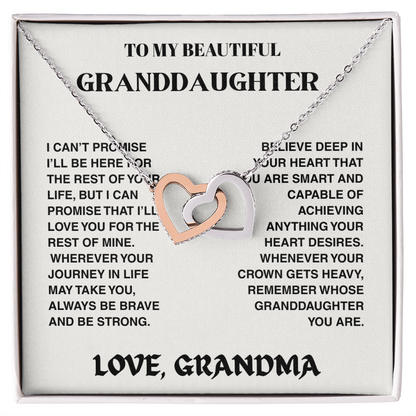 Interlocked Hearts Necklace - Granddaughter I Can Promise - TRS003