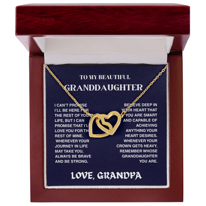 Interlocked Hearts Necklace - Granddaughter Be Brave