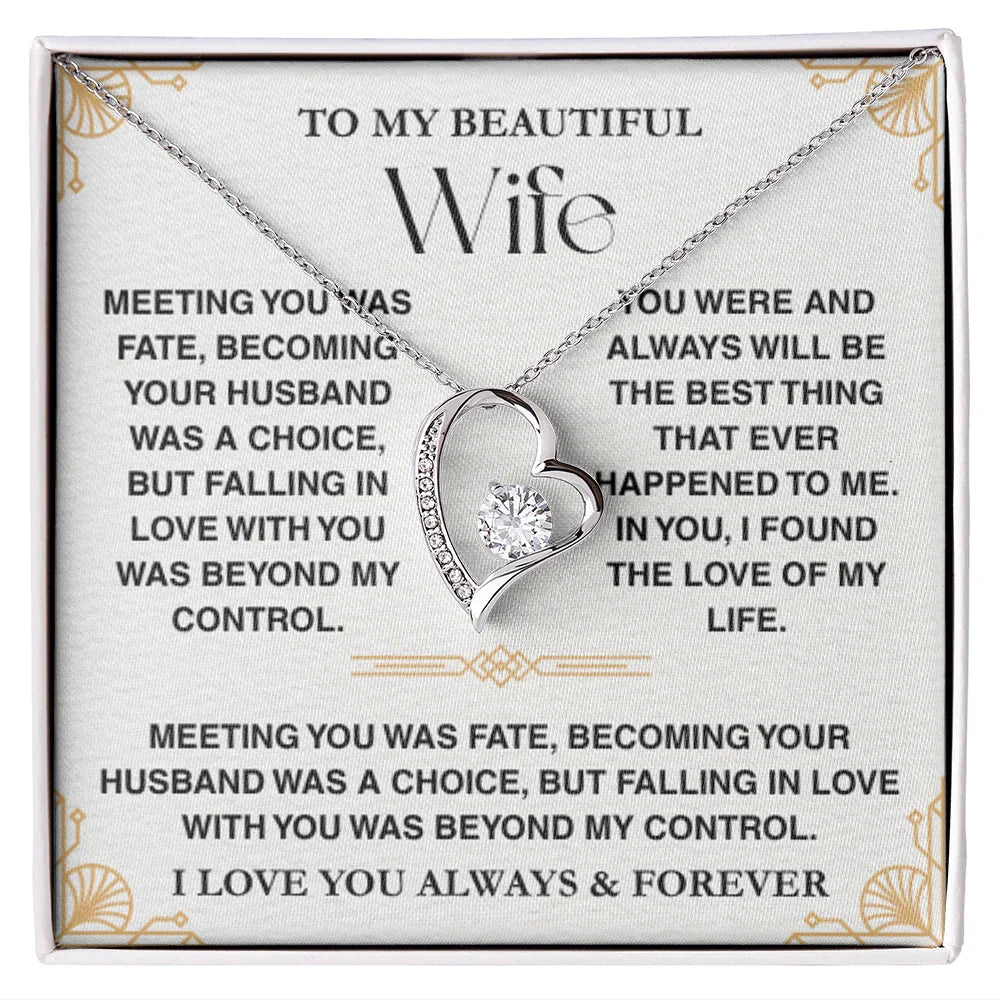 Treasora - To My Beautiful Wife - Forever Love Necklace Gift Set