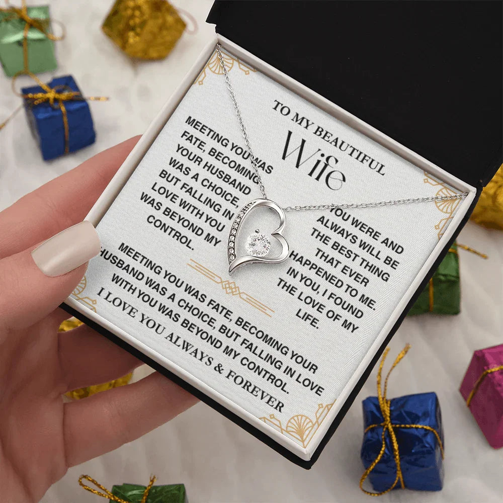 Treasora - To My Beautiful Wife - Forever Love Necklace Gift Set