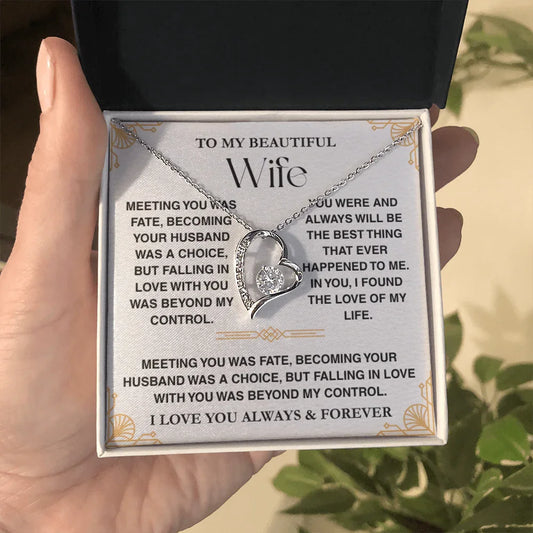 Treasora - To My Beautiful Wife - Forever Love Necklace Gift Set