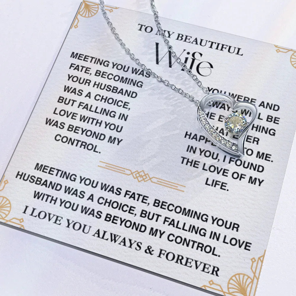 Treasora - To My Beautiful Wife - Forever Love Necklace Gift Set