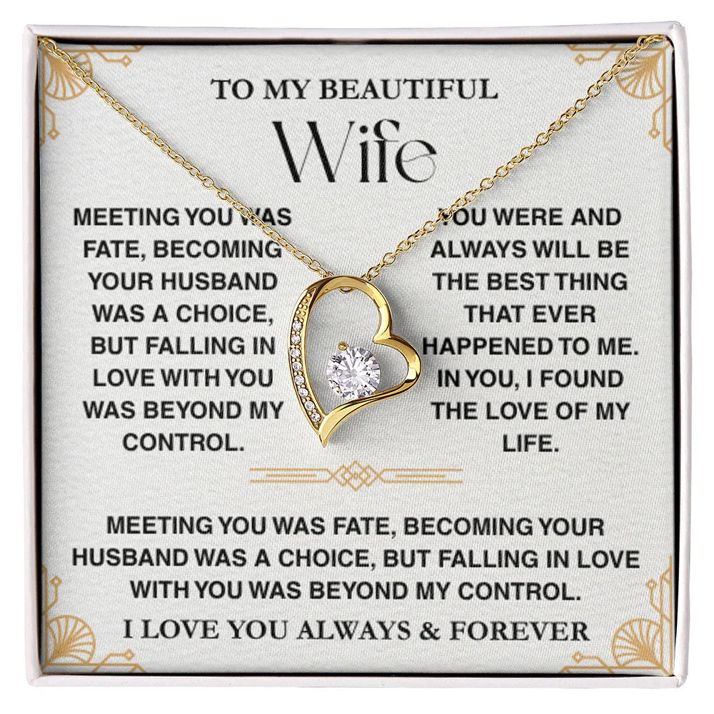 Treasora - To My Beautiful Wife - Forever Love Necklace Gift Set
